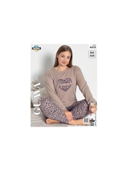 Piżama damska Thermal TURECKA. Size 2XL-4XL, Kolor Jak na zdjęciu (3 szt/pacza)