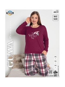 Piżama damska Thermal TURECKA. Size 2XL-4XL, Kolor Jak na zdjęciu (3 szt/pacza)