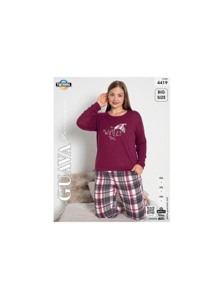 Piżama damska Thermal TURECKA. Size 2XL-4XL, Kolor Jak na zdjęciu (3 szt/pacza)