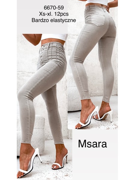 Spodnie Jeansy damskie M'sara.Size xs-xl.paczka 12szt,