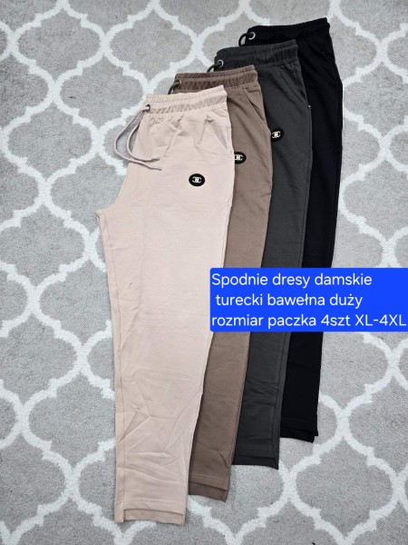 Spodnie damskie Tureckie, size xl-4xl, paczka 4szt, 1 kolor