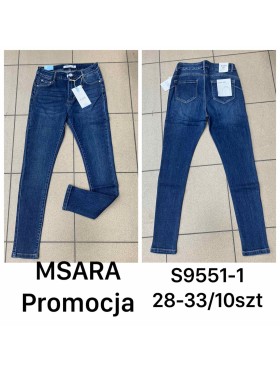 Spodnie Jeansy  damskie M'sara , size 28-33, paczka 10szt ,