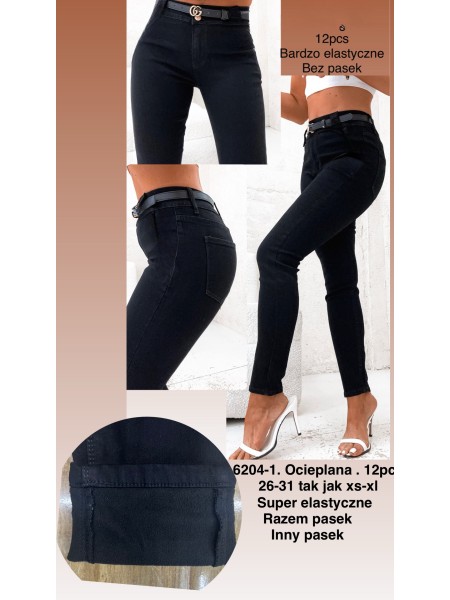 Spodnie Jeansy damskie , size 26-31, paczka 12szt ,