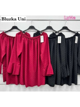 Bluzki damskie Włoskie, size uni, paczka 6szt ,mix kolor