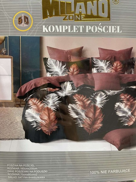 Komplet pościeli 100% satyna - bawełna 3 częściowy Rozmiar : 160/200cm