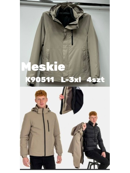 Kurtki meskie, size L-3XL, paczka 4szt,1kolor