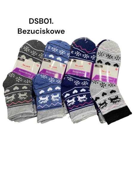 Skarpetki damskie: rozm 35-42, paczka 40para, mix kolor
