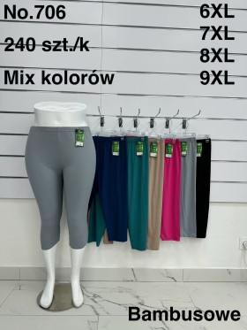 LEGGINSY DAMSKIE 3/4. SIZE 6XL-9XL, KOLOR:MIX (12szt/paczka)