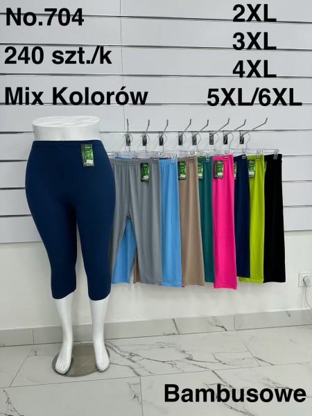 LEGGINSY DAMSKIE 3/4. SIZE 2XL-5XL, KOLOR:MIX (12szt/paczka)