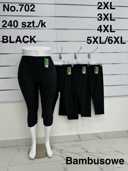 LEGGINSY DAMSKIE 3/4. SIZE 2XL-6XL, KOLOR:CZARNY (12szt/paczka)