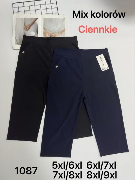SPODNIE/LEGGINSY 3/4 DAMSKIE. SIZE 5XL-9XL, KOLOR:MIX (12szt/paczka)