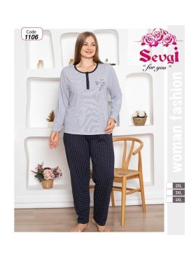 PIŻAMA DAMSKA TURECKA. SIZE 2XL-4XL (3SZT/PACZKA) KOLOR JAK NA ZDZIĘCIU