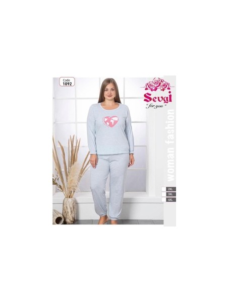 PIŻAMA DAMSKA TURECKA. SIZE 2XL-4XL (3SZT/PACZKA) KOLOR JAK NA ZDZIĘCIU