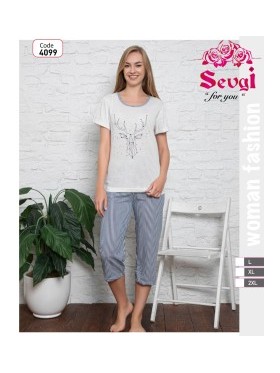 PIŻAMA DAMSKA TURECKA. SIZE L-2XL (3SZT/PACZKA) KOLOR JAK NA ZDZIĘCIU