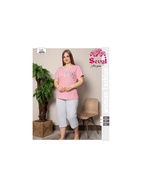PIŻAMA DAMSKA TURECKA. SIZE 2XL-4XL (3SZT/PACZKA) KOLOR JAK NA ZDZIĘCIU