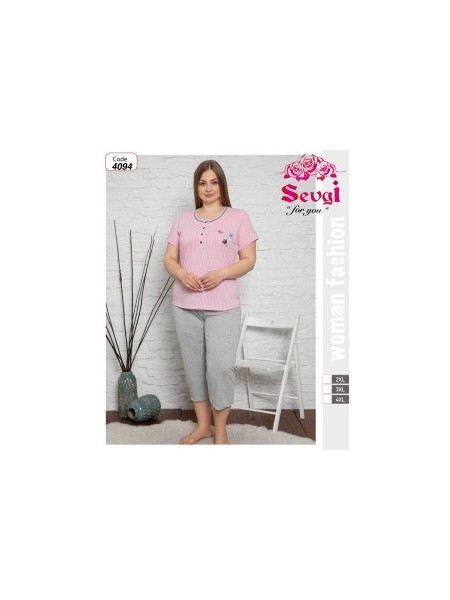 PIŻAMA DAMSKA TURECKA. SIZE 2XL-4XL (3SZT/PACZKA) KOLOR JAK NA ZDZIĘCIU