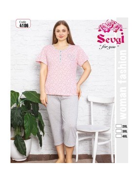 PIŻAMA DAMSKA TURECKA. SIZE 2XL-4XL (3SZT/PACZKA) KOLOR JAK NA ZDZIĘCIU