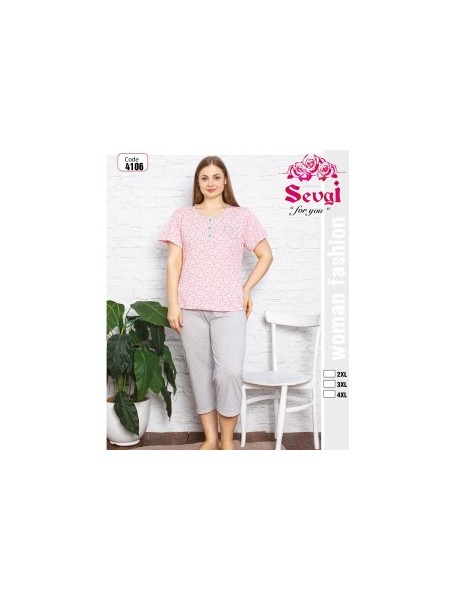 PIŻAMA DAMSKA TURECKA. SIZE 2XL-4XL (3SZT/PACZKA) KOLOR JAK NA ZDZIĘCIU