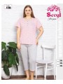 PIŻAMA DAMSKA TURECKA. SIZE 2XL-4XL (3SZT/PACZKA) KOLOR JAK NA ZDZIĘCIU