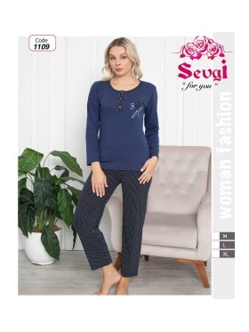 PIŻAMA DAMSKA TURECKA. SIZE M-XL (3SZT/PACZKA) KOLOR JAK NA ZDZIĘCIU