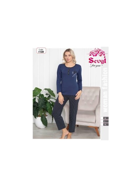 PIŻAMA DAMSKA TURECKA. SIZE M-XL (3SZT/PACZKA) KOLOR JAK NA ZDZIĘCIU