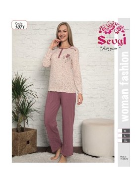PIŻAMA DAMSKA TURECKA. SIZE M-XL (3SZT/PACZKA) KOLOR JAK NA ZDZIĘCIU