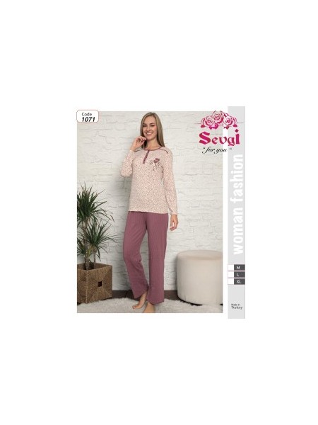 PIŻAMA DAMSKA TURECKA. SIZE M-XL (3SZT/PACZKA) KOLOR JAK NA ZDZIĘCIU