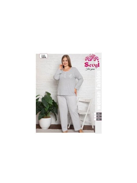 PIŻAMA DAMSKA TURECKA. SIZE 2XL-4XL (3SZT/PACZKA) KOLOR JAK NA ZDZIĘCIU