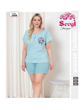 PIŻAMA DAMSKA TURECKA. SIZE: 2XL-4XL ( 3 SZT/PACZKA ) KOLOR JAK NA ZDZIĘCIU