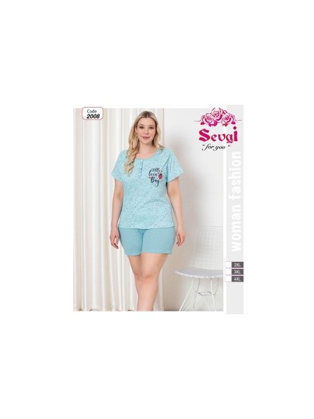 PIŻAMA DAMSKA TURECKA. SIZE: 2XL-4XL ( 3 SZT/PACZKA ) KOLOR JAK NA ZDZIĘCIU