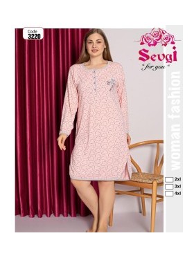KOSZULA NOCNA DAMSKA TURECKA. SIZE: 2XL-4XL ( 3 SZT/PACZKA ) KOLOR JAK NA ZDZIĘCIU