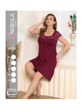 KOSZULA NOCNA WISKOZA TURECKA. SIZE: M-3XL ( 5 SZT/PACZKA ) KOLOR JAK NA ZDZIĘCIU