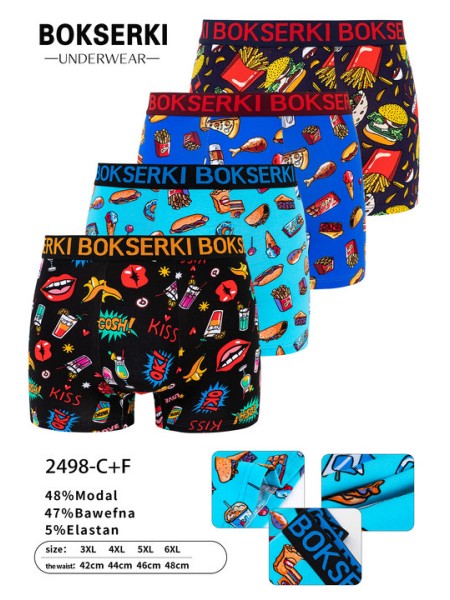 Bokserki Męskie, Size 3XL-6XL , Kolor Jak na zdzięciu (24szt/paczka)