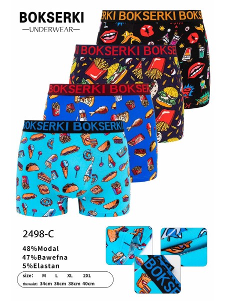 Bokserki Męskie, Size M-2XL , Kolor Jak na zdzięciu (24szt/paczka)