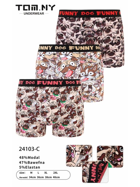 Bokserki Męskie, Size M-2XL , Kolor Jak na zdzięciu (24szt/paczka)