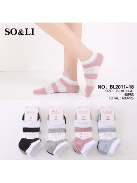 STOPKI DAMSKIE . SIZE: 35-42, (40 PAR/PACZKA) KOLOR JAK NA ZDZIĘCIU