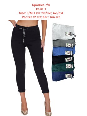 SPODNIE /LEGGINSY 7/8 DAMSKIE. SIZE:S-5XL (12PAR/PACZKA) KOLOR JAK NA ZDZIĘCIU