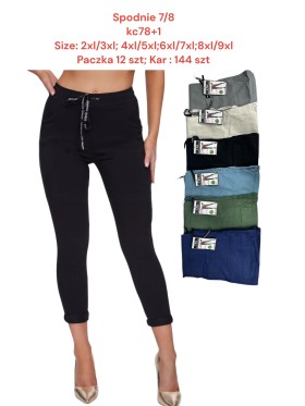 SPODNIE /LEGGINSY 7/8 DAMSKIE. SIZE:2XL-9XL (12PAR/PACZKA) KOLOR JAK NA ZDZIĘCIU