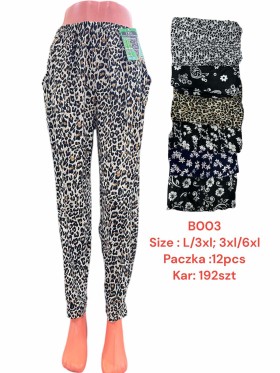 SPODNIE /LEGGINSY DAMSKIE. SIZE:L-6XL (12PAR/PACZKA) KOLOR JAK NA ZDZIĘCIU