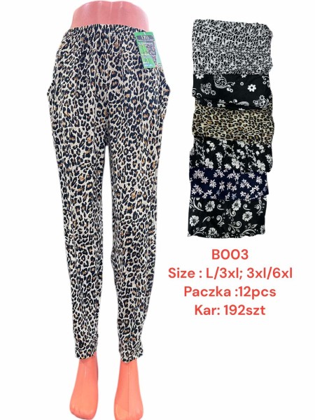 SPODNIE /LEGGINSY DAMSKIE. SIZE:L-6XL (12PAR/PACZKA) KOLOR JAK NA ZDZIĘCIU