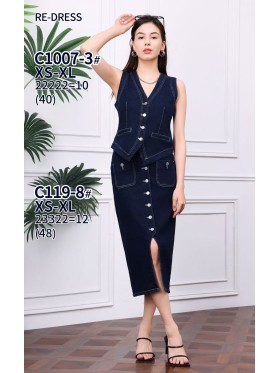 Spódnica długa Jeansowa damska , size xS-xl , paczka 12szt,