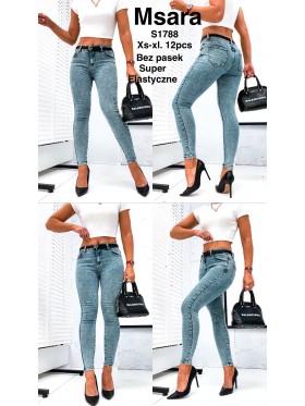 Spodnie Jeansy damskie M'sara, size xs-xl , paczka 12szt,