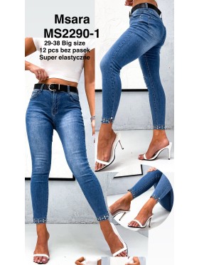 Spodnie Jeansy damskie M'sara, size 29-38 , paczka 12szt,
