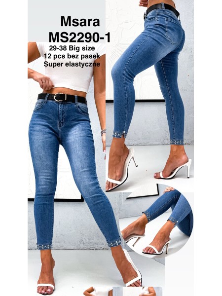 Spodnie Jeansy damskie M'sara, size 29-38 , paczka 12szt,