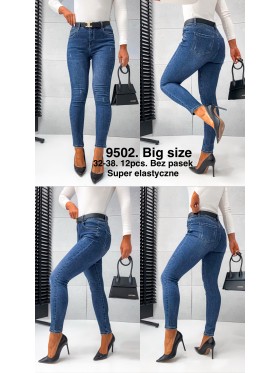 Spodnie Jeansy damskie , Bigsize 32-38, paczka 12szt,