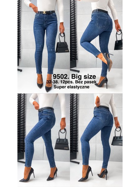 Spodnie Jeansy damskie , Bigsize 32-38, paczka 12szt,